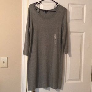 Short gray sweater dress